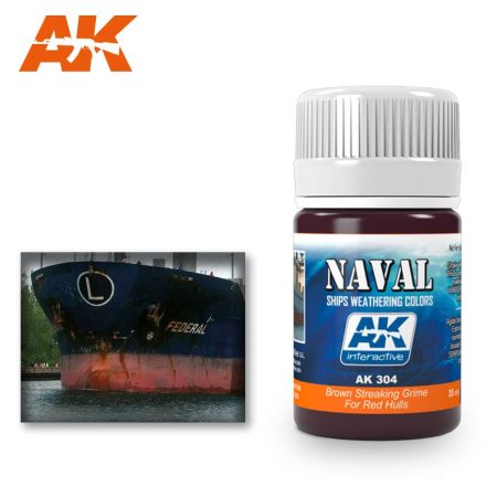 Weathering products for ships - BROWN STREAKING GRIME FOR RED HULLS