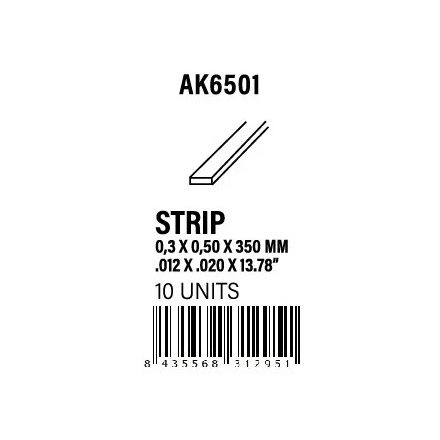 STYRENE STRIP - Strips 0.30 x 0.50 x 350mm