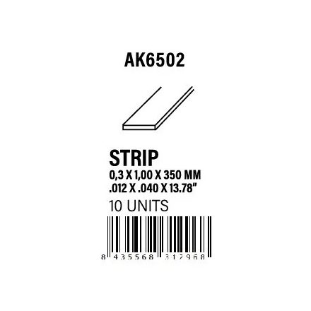 STYRENE STRIP - Strips 0.30 x 1.00 x 350mm