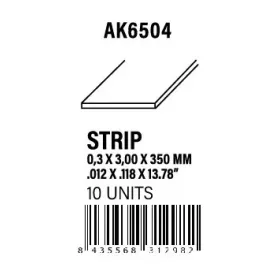 STYRENE STRIP - Strips 0.30 x 3.00 x 350mm