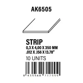 STYRENE STRIP - Strips 0.30 x 4.00 x 350mm