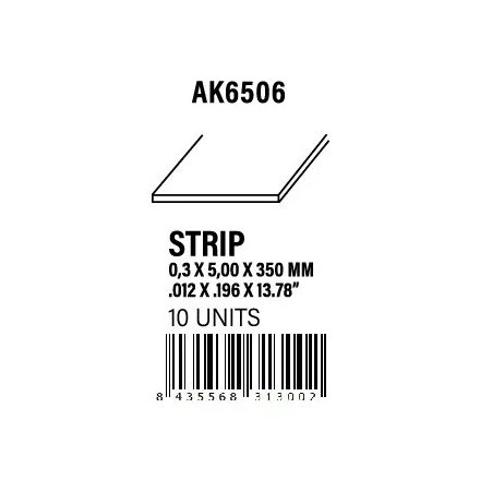 STYRENE STRIP - Strips 0.30 x 5.00 x 350mm