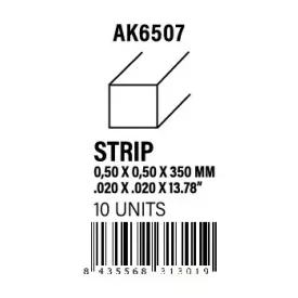STYRENE STRIP - Strips 0.50 x 0.50 x 350mm