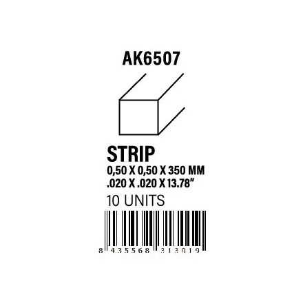 STYRENE STRIP - Strips 0.50 x 0.50 x 350mm