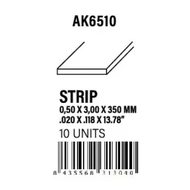 STYRENE STRIP - Strips 0.50 x 3.00 x 350mm
