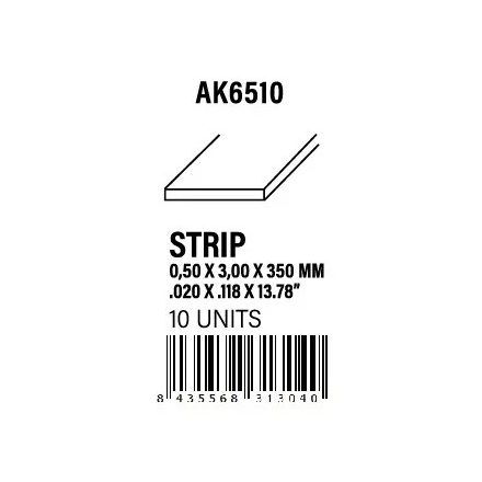 STYRENE STRIP - Strips 0.50 x 3.00 x 350mm