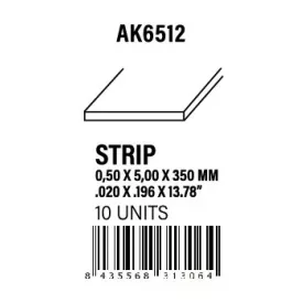 STYRENE STRIP - Strips 0.50 x 5.00 x 350mm