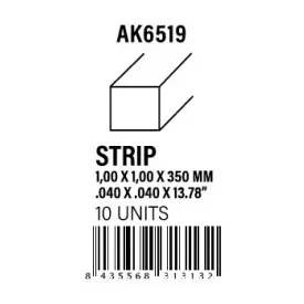 STYRENE STRIP - Strips 1.00 x 1.00 x 350mm