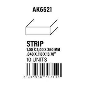 STYRENE STRIP - Strips 1.00 x 3.00 x 350mm