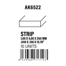 STYRENE STRIP - Strips 1.00 x 4.00 x 350mm