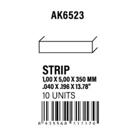 STYRENE STRIP - Strips 1.00 x 5.00 x 350mm