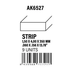STYRENE STRIP - Strips 1.50 x 4.00 x 350mm