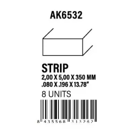 STYRENE STRIP - Strips 2.00 x 5.00 x 350mm