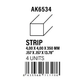 STYRENE STRIP - Strips 4.00 x 4.00 x 350mm