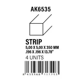 STYRENE STRIP - Strips 5.00 x 5.00 x 350mm