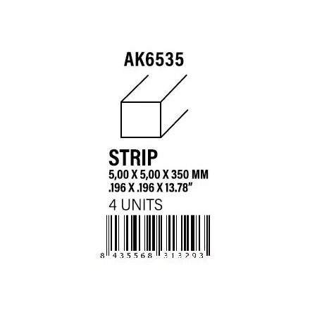 STYRENE STRIP - Strips 5.00 x 5.00 x 350mm