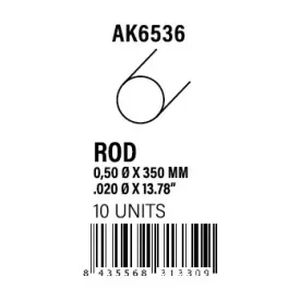 STYRENE STRIP - Rod 0.50 diameter x 350mm
