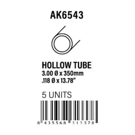 STYRENE STRIP - Hollow tube 3.00dx350mm (W.T. 0,7mm)
