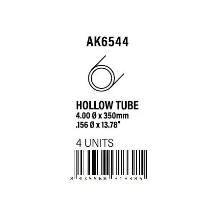 STYRENE STRIP - Hollow tube 4.00dx350mm (W.T. 0,7mm)