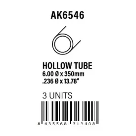 STYRENE STRIP - Hollow tube 6.00dx350mm (W.T. 0,7mm)