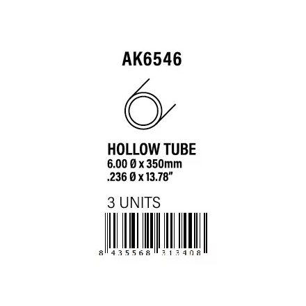 STYRENE STRIP - Hollow tube 6.00dx350mm (W.T. 0,7mm)
