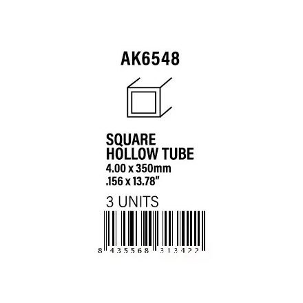 STYRENE STRIP - Square hollow tube 4.00x350mm(0,7mm)