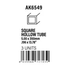 STYRENE STRIP - Square hollow tube 5.00x350mm(0,7mm)