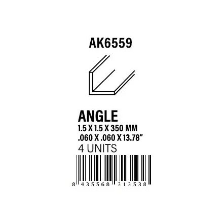 STYRENE STRIP - Angle 1.50 x 1.50 x 350mm