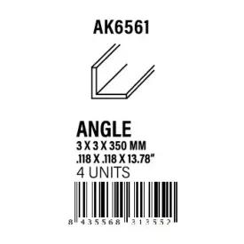 STYRENE STRIP - Angle 3.00 x 3.00 x 350mm