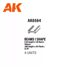 Styrene Strip - Beams I Shape 2.0 X 1.2 X 350mm