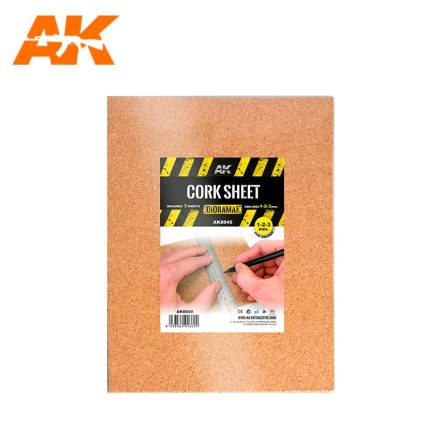 Building material - CORK SHEETS-FINE GRAINED-200x300x1-2-3mm(3 SHEETS)